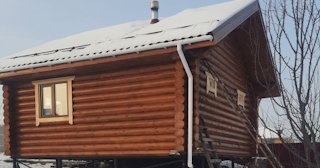 Баня из оцилиндрованного бревна под ключ в Уссурийске - от 134758 рублей