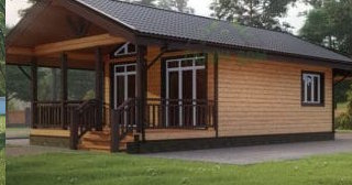 Проект одноэтажного дома из бруса с террасой - Строительство в Уссурийске от Строй-Сср от 134758 руб.